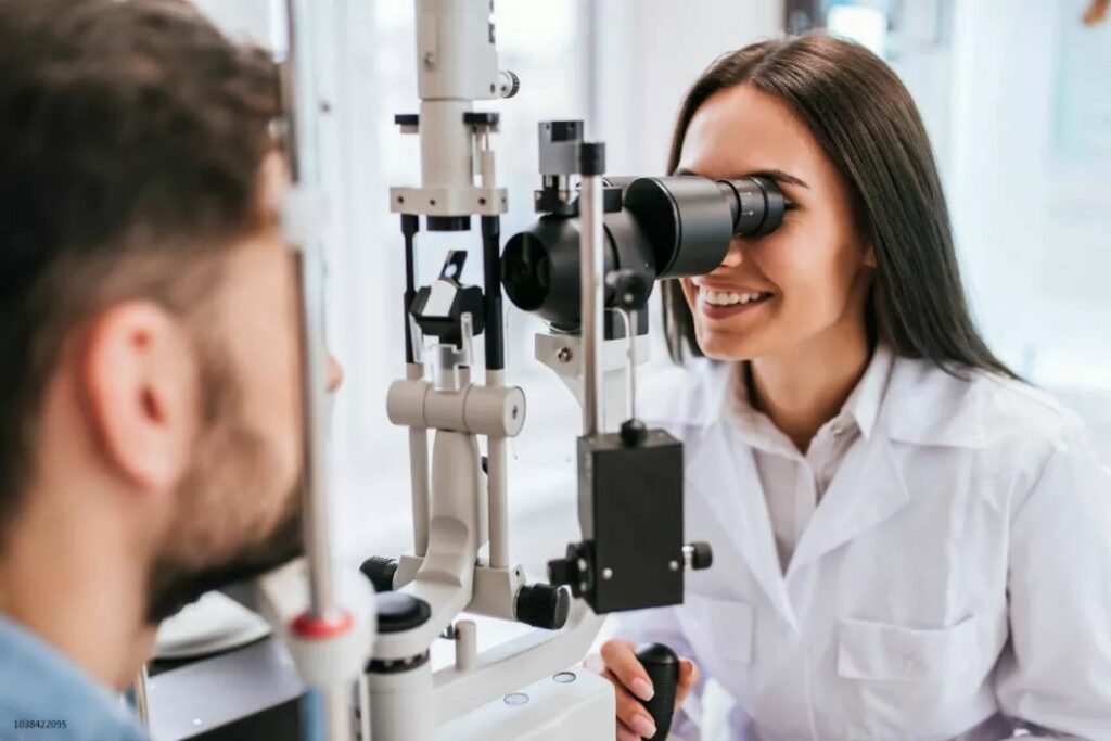 Man having an eye exam